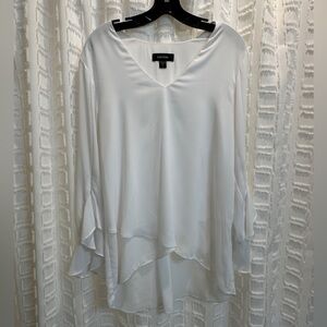 Karen Kane Women's White V-Neck Blouse